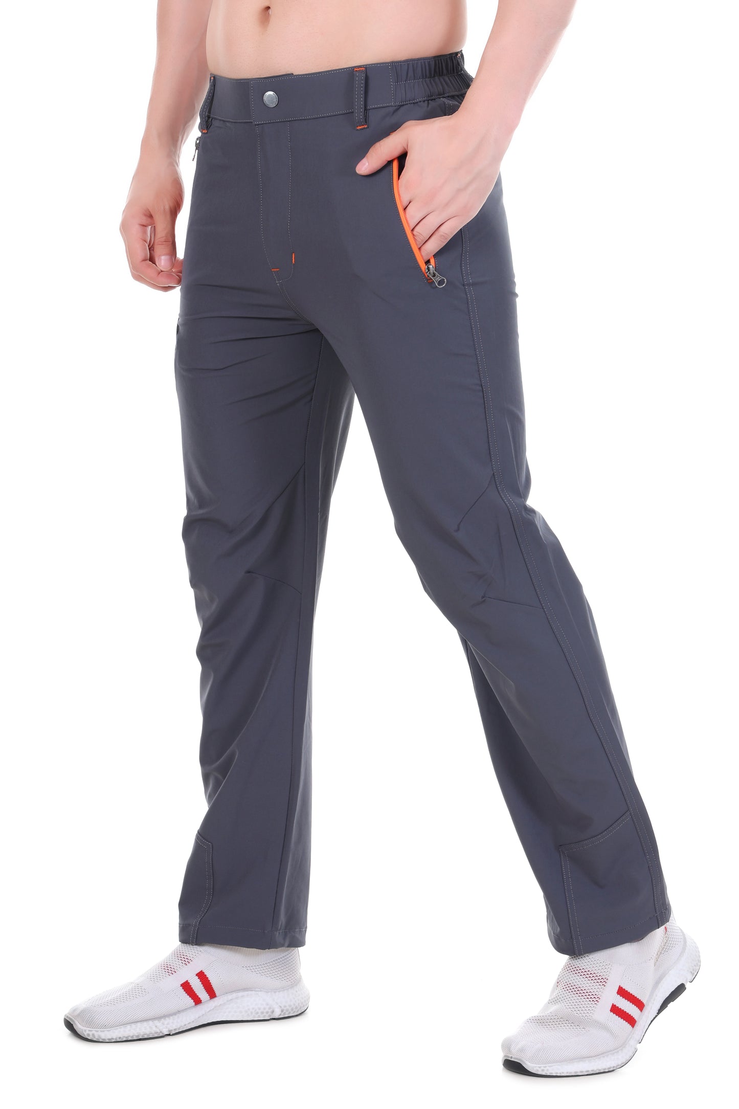 Lightweight Stretch Trekking Pant (Dark Grey with Orange Zips) ARTICLE 9