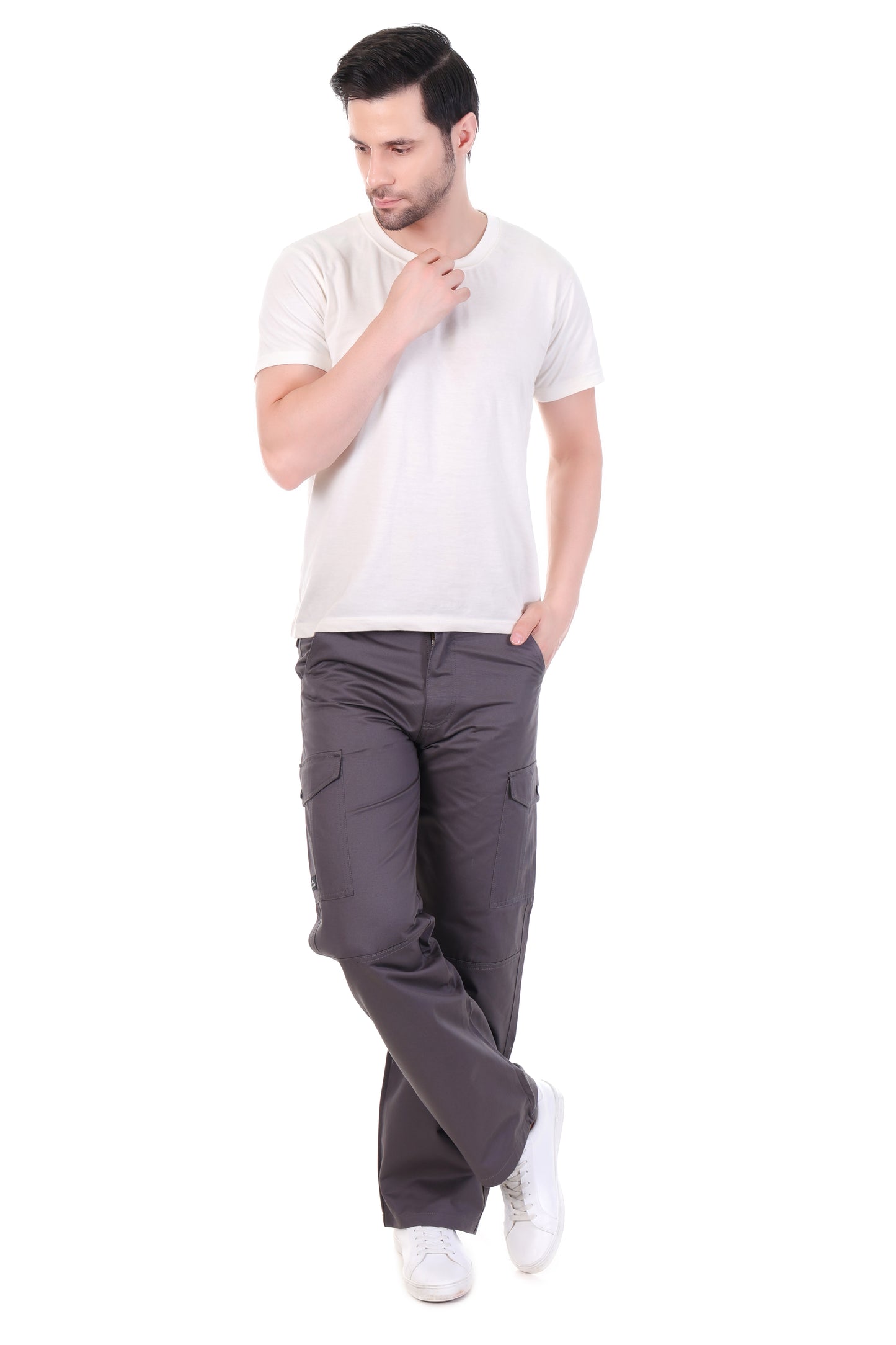 Men’s Loose Fit Classic Cargo Pants – Grey