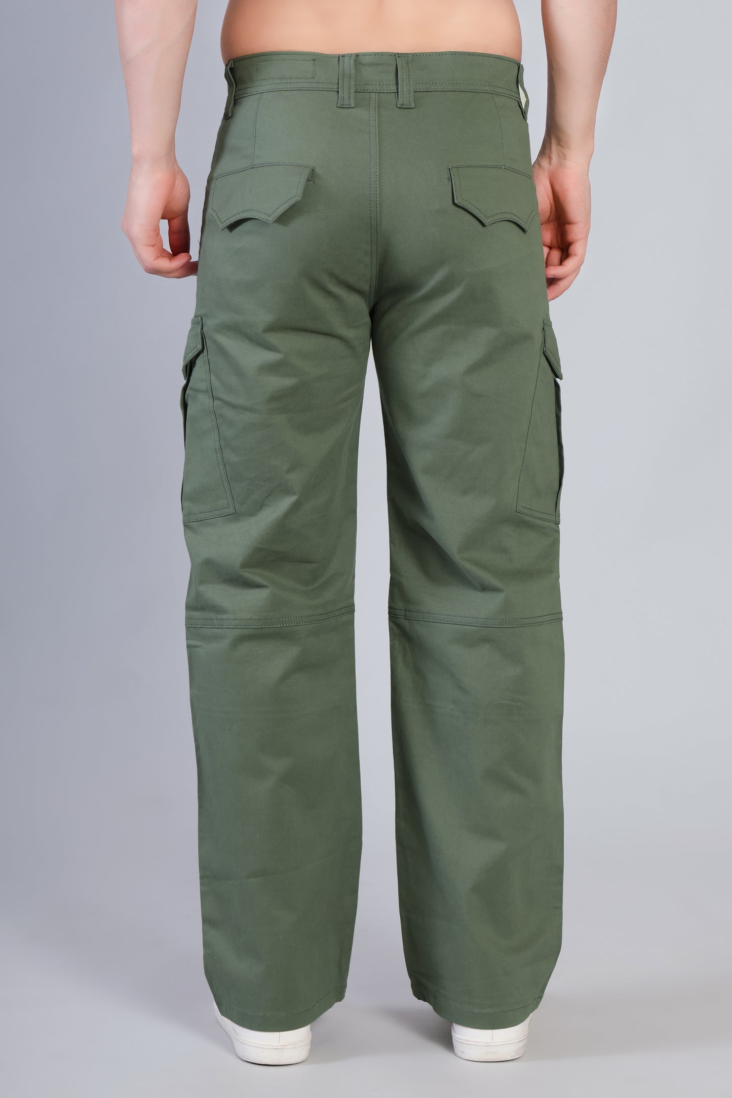 Loose Fit 6-Pocket Stretch Cargo Deep Green