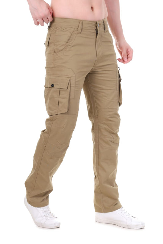 Men’s Premium 7-Pocket Cargo Pants – Buttoned Pocket Edition Beige