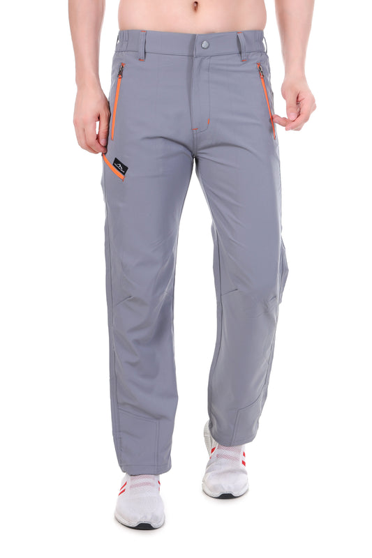 Lightweight Stretch Trekking Pant (Light Grey with Orange Zips)