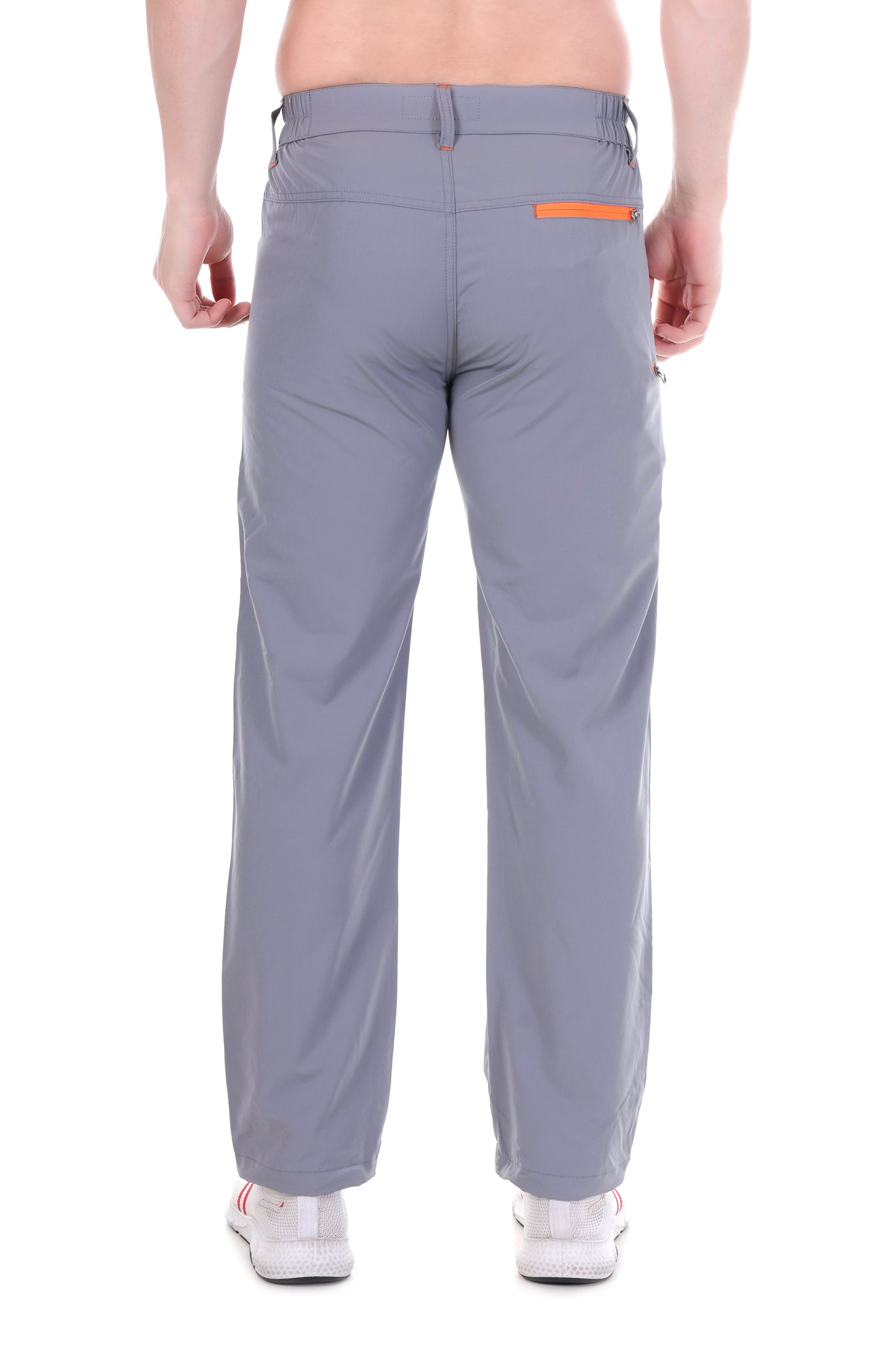 Lightweight Stretch Trekking Pant (Light Grey with Orange Zips)