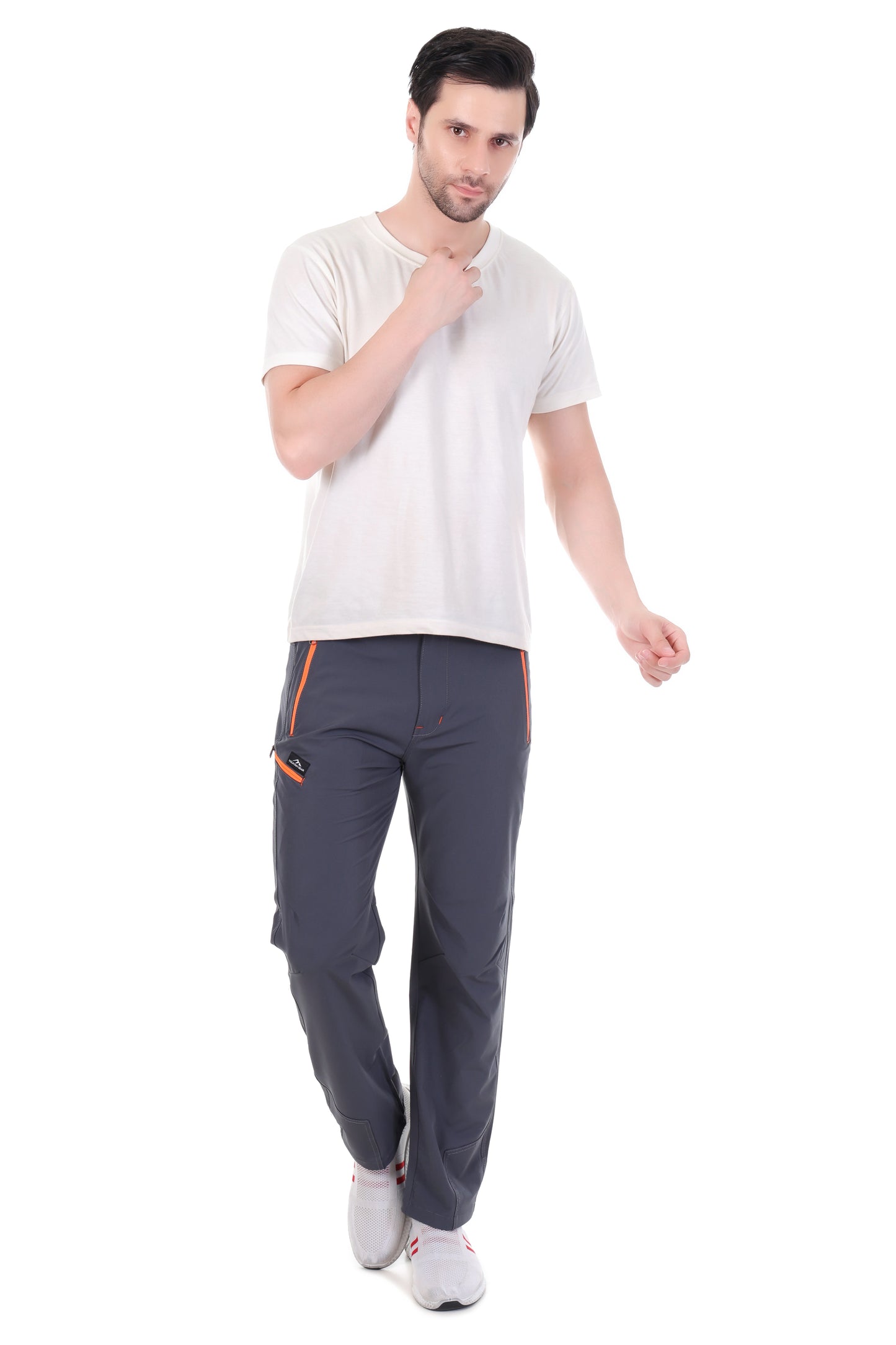 Lightweight Stretch Trekking Pant (Dark Grey with Orange Zips)