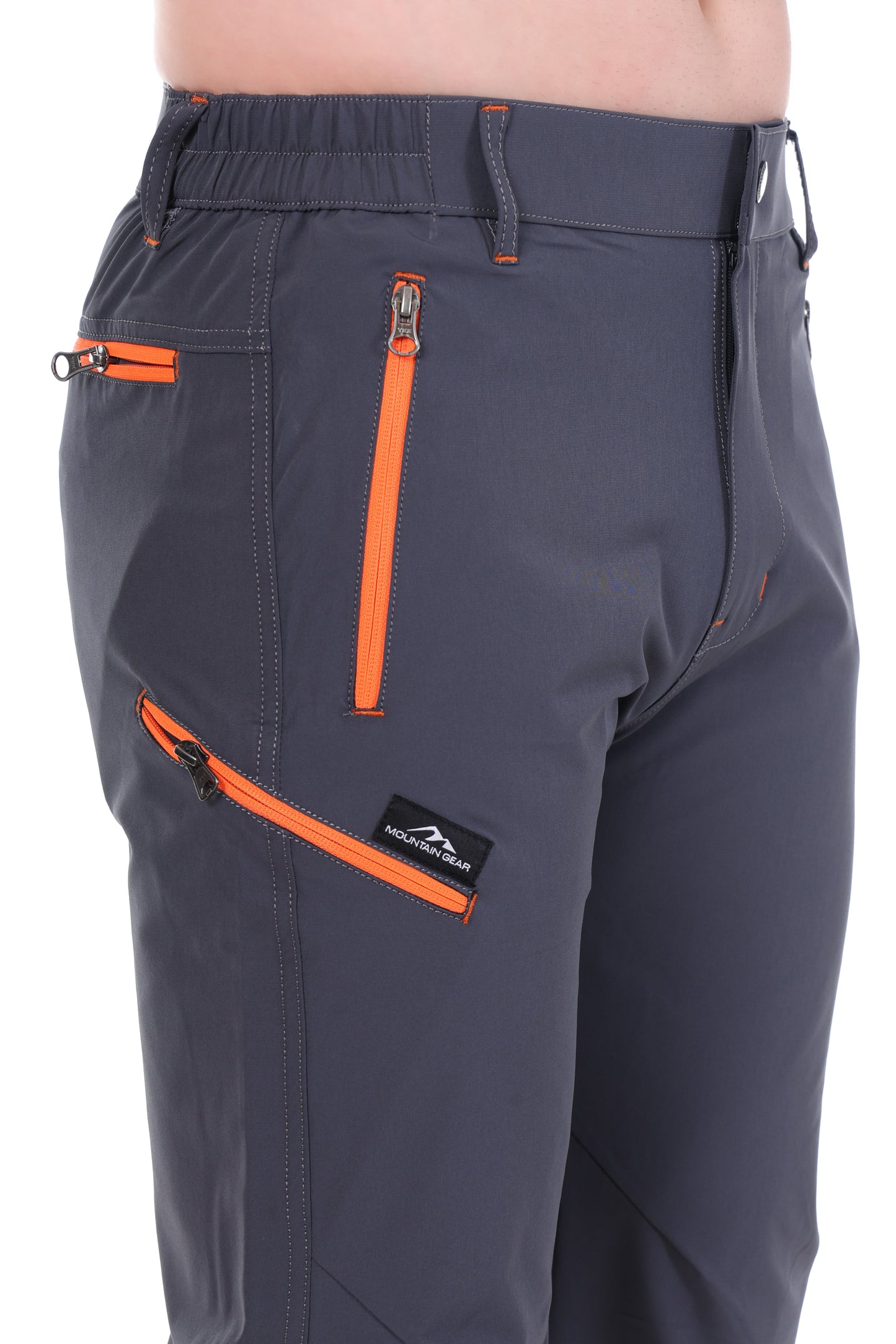 Lightweight Stretch Trekking Pant (Dark Grey with Orange Zips)