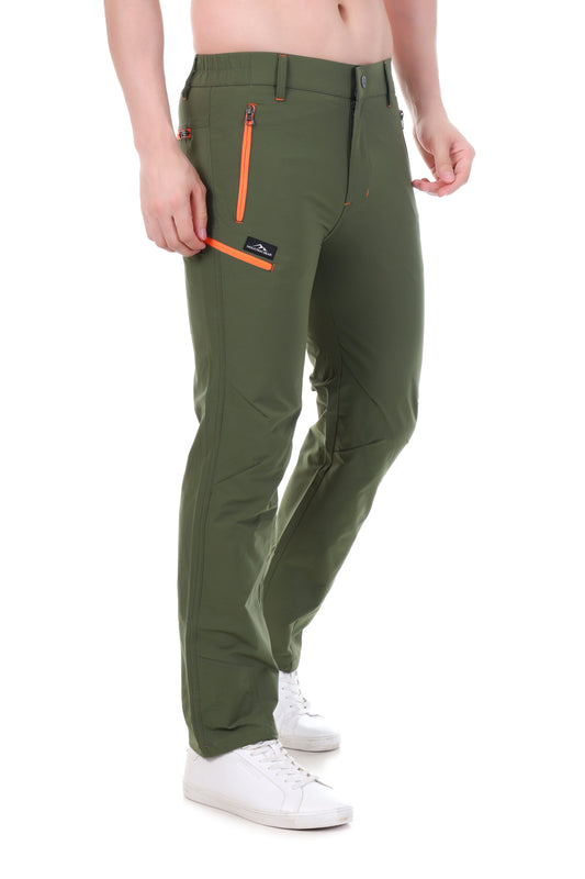 Lightweight Stretch Trekking Pant (Olive with Orange Zips)