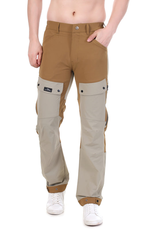 Men’s Summer Trek Pants with Ventilation Brown Color
