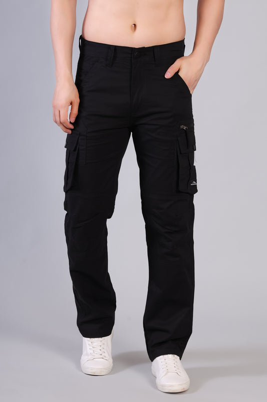 Men’s Premium 7-Pocket Cargo Pants – Buttoned Pocket Edition Black