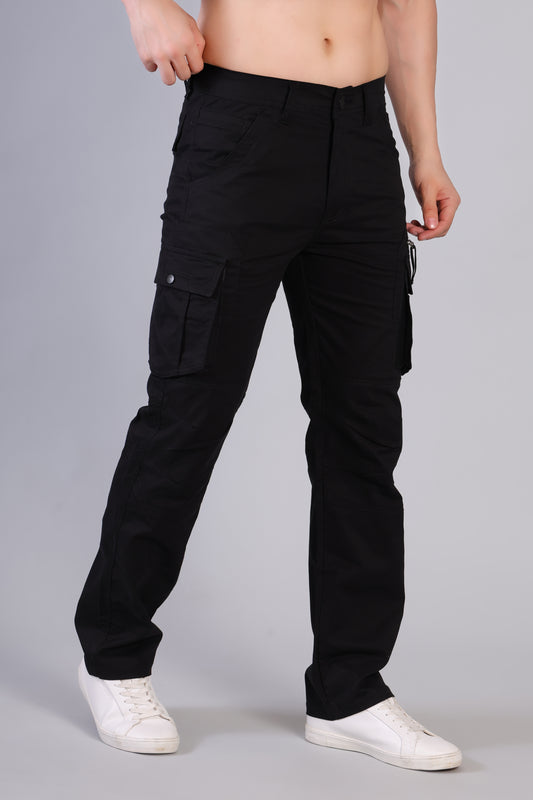 Men’s Premium 7-Pocket Cargo Pants – Buttoned Pocket Edition Black
