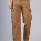 Men’s Loose Fit Classic Cargo Pants – Coffee Brown