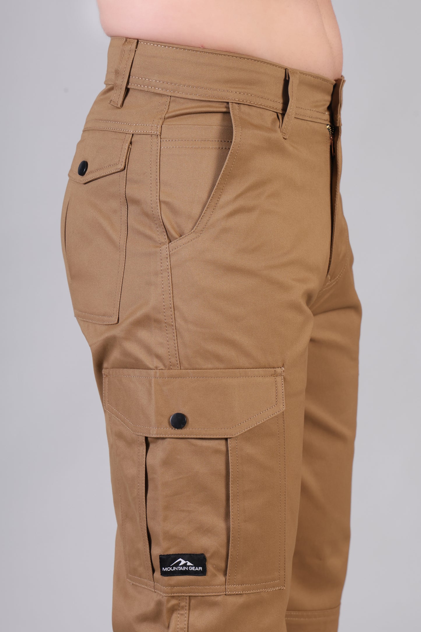 Men’s Loose Fit Classic Cargo Pants – Coffee Brown