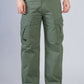 Loose Fit 6-Pocket Stretch Cargo Deep Green