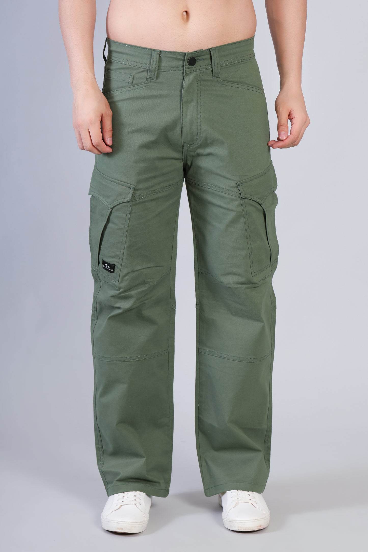Loose Fit 6-Pocket Stretch Cargo Deep Green