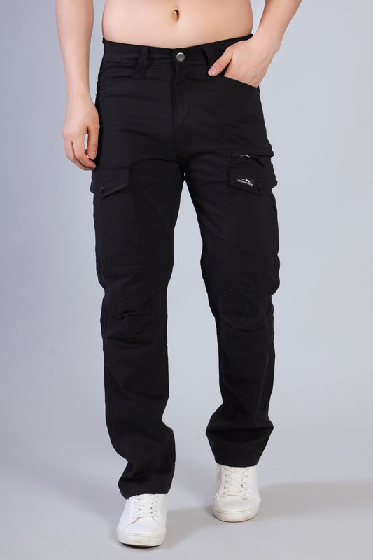 Multi-Pocket Outdoor Cargo Pants – Rugged Style Black