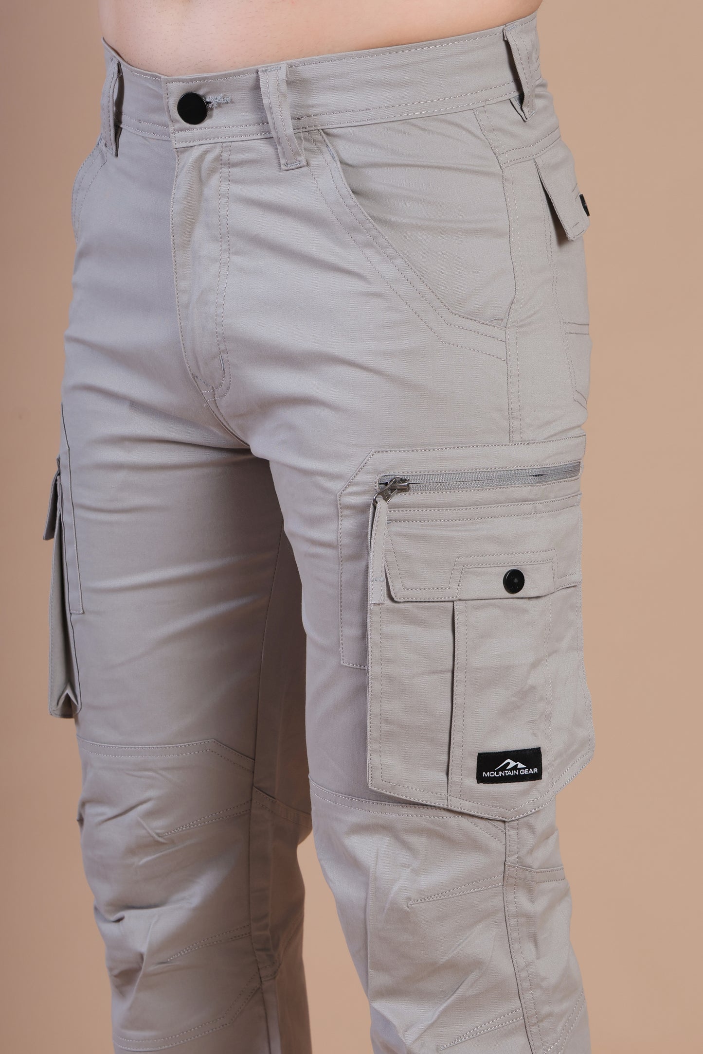 Men’s Premium 7-Pocket Cargo Pants – Buttoned Pocket Edition Creamy