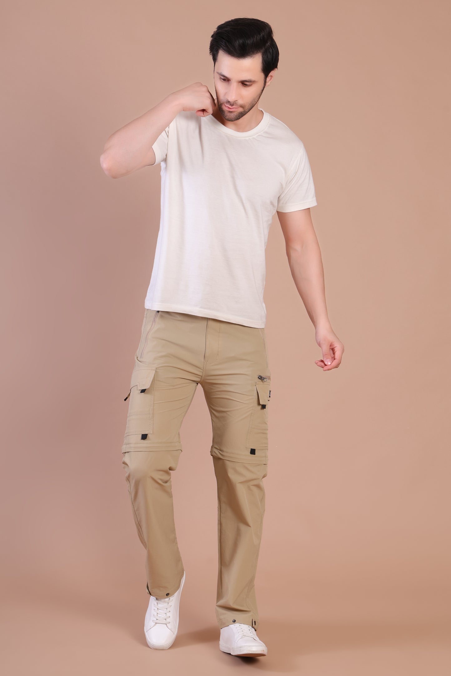 Convertible Trekking Pants – 6 Pocket Adventure Edition Beige