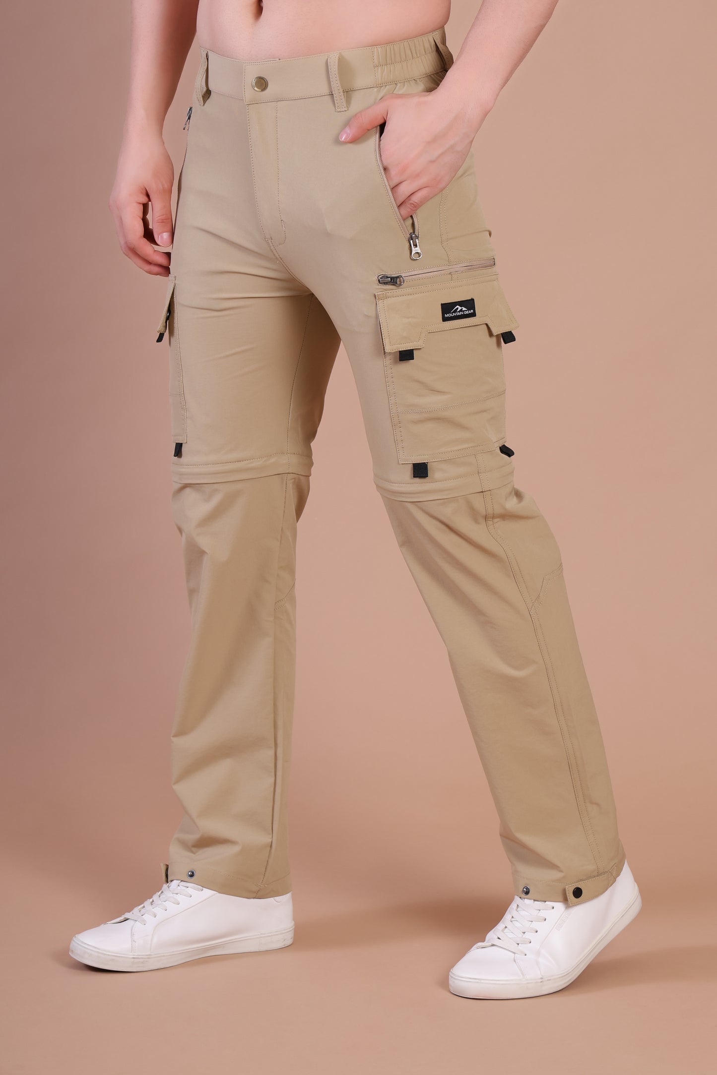 Convertible Trekking Pants – 6 Pocket Adventure Edition Beige