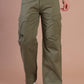 Loose Fit 6-Pocket Stretch Cargo Olive Green