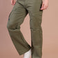 Loose Fit 6-Pocket Stretch Cargo Olive Green