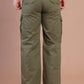 Loose Fit 6-Pocket Stretch Cargo Olive Green