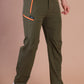 Lightweight Stretch Trekking Pant (Deep Green with Orange Zips)