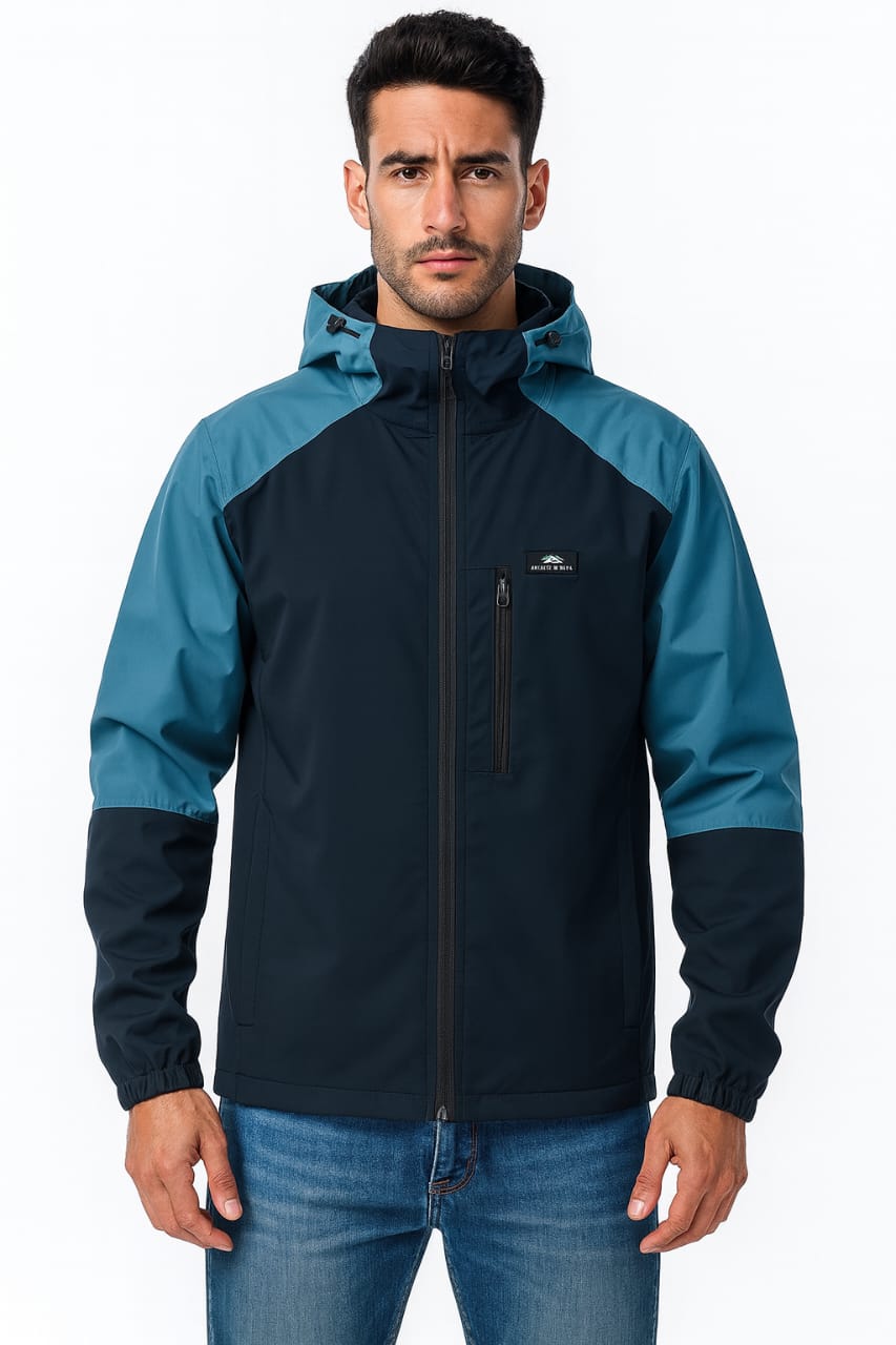 Dual-Tone Hooded Windcheater  Jacket – Wind & Water Resistant (Article 6)