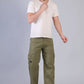 Loose Fit 6-Pocket Stretch Cargo Army green
